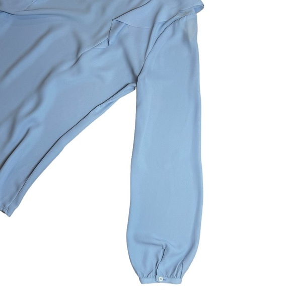 Banana Republic V-Neck Ruffle Blouse with Balloon Long Sleeve Medium - Picture 4 of 7